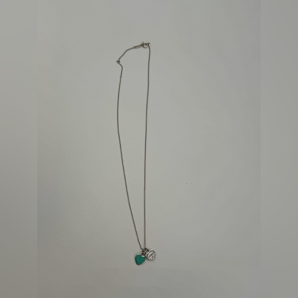 Tiffany Blue Mini Double Heart Tag Pendant necklace with digital COA - Picture 6 of 12
